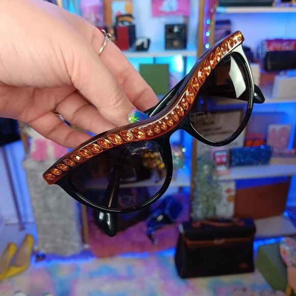 Prada Crystal Cat Eye Sunglasses - Picture 1 of 1